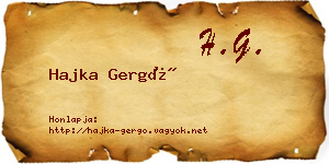 Hajka Gergő névjegykártya