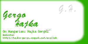 gergo hajka business card
